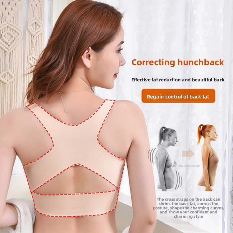 Women's Plus Size Posture Corrector Bra | X-Back Front Clasp Wireless Support Bra | Sizes up to 5XL
