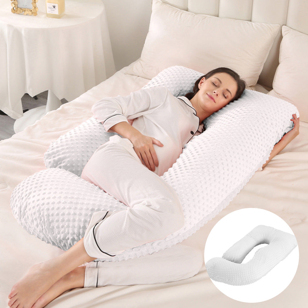 U-Shape Full Body Pregnancy Pillow | Velvet Maternity Body Pillow for Belly Back Hip & Knee Support | Side Sleeper Total Support Cushion | Grey