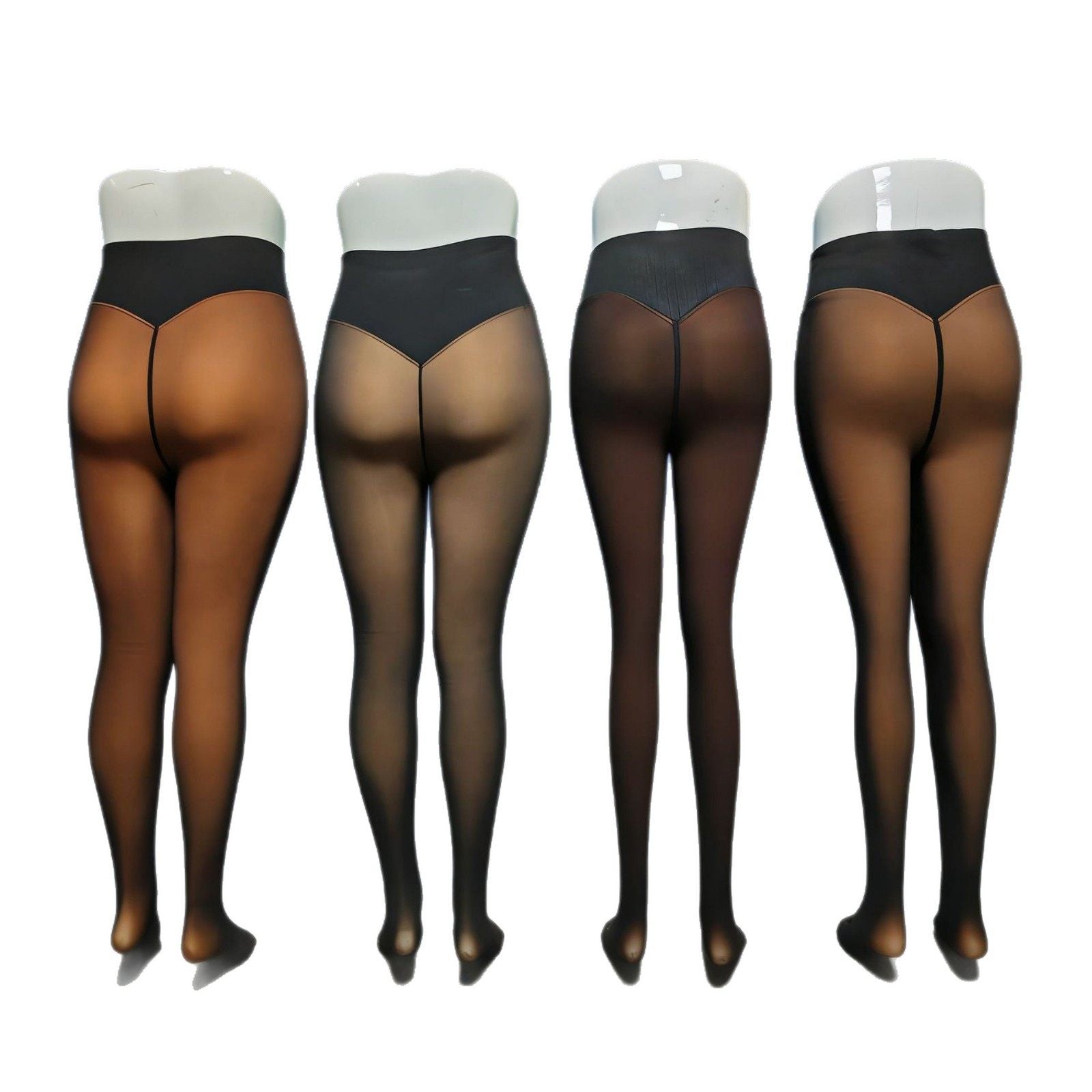 Women's Shaping Tights with Compression Band | One Seam High Waist Waist-Snatching Sheer Tights | Tummy Control Pantyhose