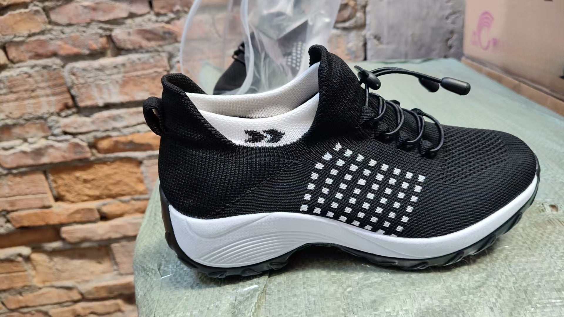 Women's Black Purple Platform Sneakers | Breathable Knit Sock Shoes | Chunky Sole Ladies Running Walking Trainers