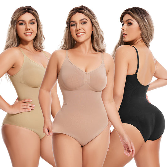 Women's Seamless Sculpting Bodysuit Shapewear Tummy Control Full Body Shaper with Built In Bra Adjustable Straps Low Back Black