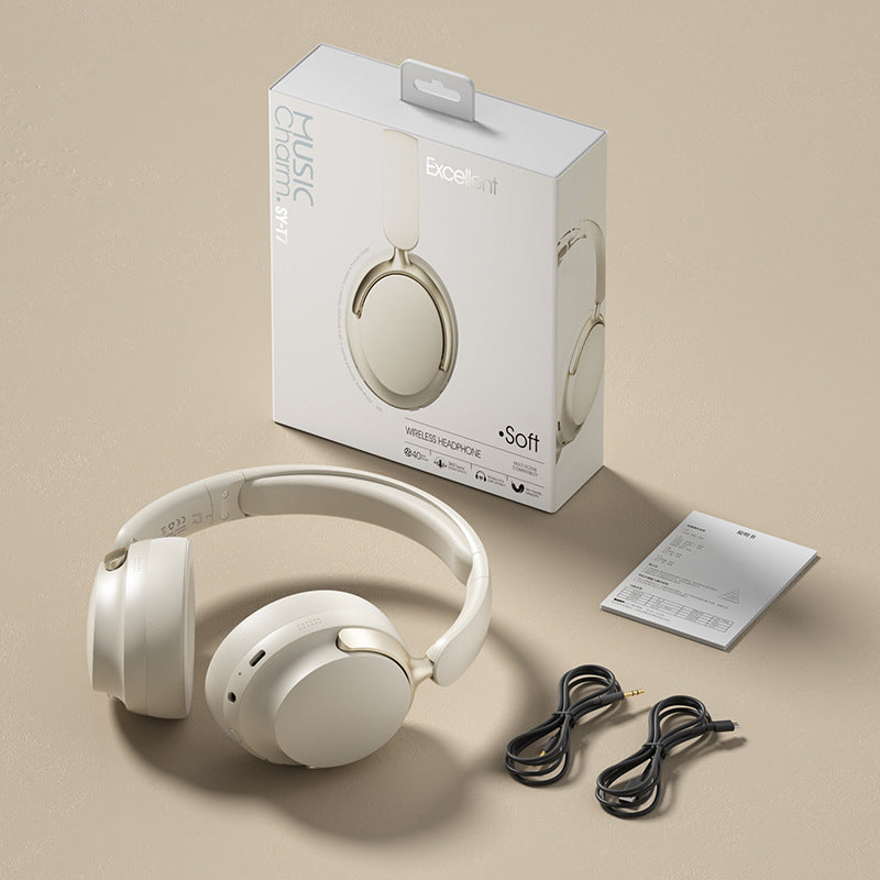 Wireless Bluetooth Over-Ear Headphones 6D Immersive Stereo Sound Foldable On-Ear Headset with Wired Mode USB Charging Cable Mic for Music Gaming Travel School - SY-T4