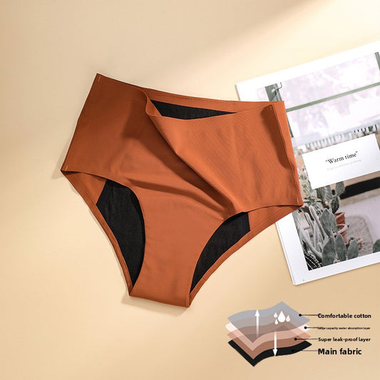 Mutandine mestruali a vita alta in terracotta | Slip mestruali a prova di perdite | Mutandine mestruali assorbenti riutilizzabili per donne