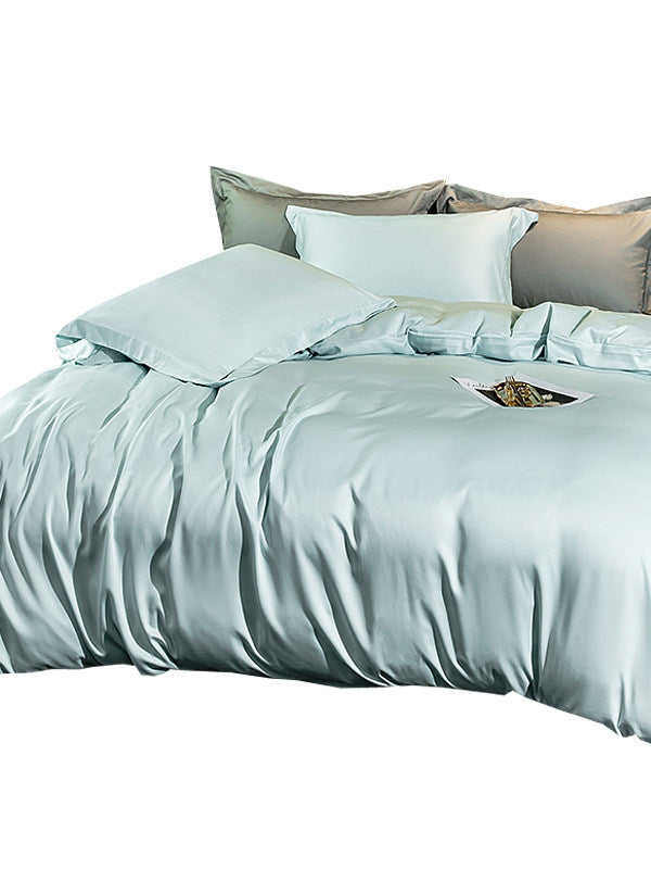 Luxury Satin Silk Bedding Set | Mint Green Duvet Cover Pillowcase | Soft Silky Smooth Bed Linen Set Queen King