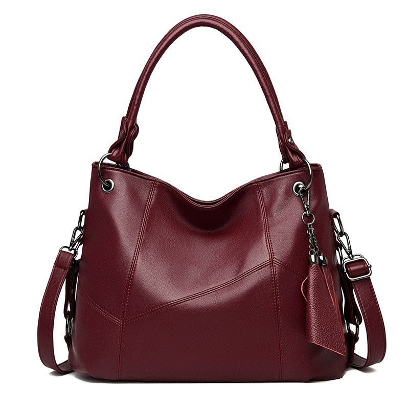 Navy Blue Leather Hobo Bag with Tassel | Convertible Shoulder Crossbody Bag