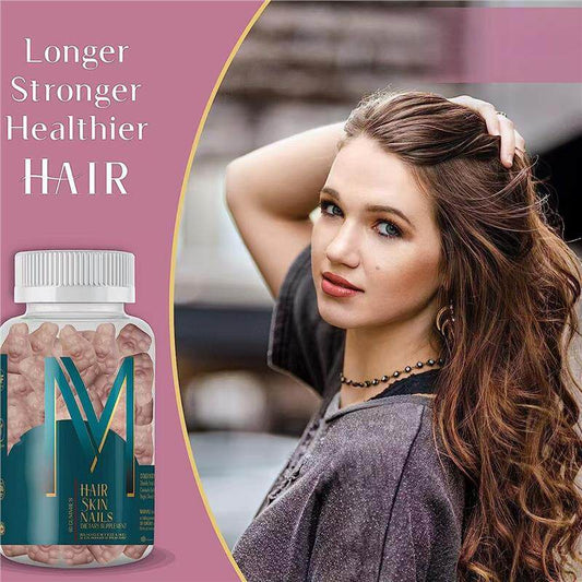 Haar-Haut-Nägel Gummibärchen 60 Stück Nahrungsergänzungsmittel für gesundes Haarwachstum strahlende Haut und starke Nägel mit Vitaminen und Biotin