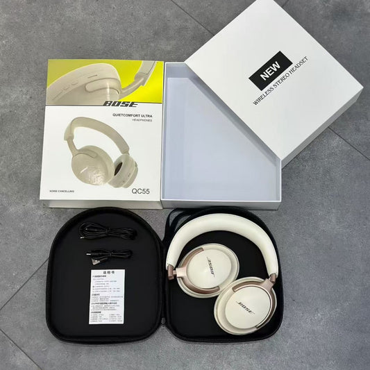 Cuffie Wireless Over-Ear Premium con Cancellazione del Rumore, Bluetooth Pieghevoli, Stereo con Microfono e Custodia da Trasporto