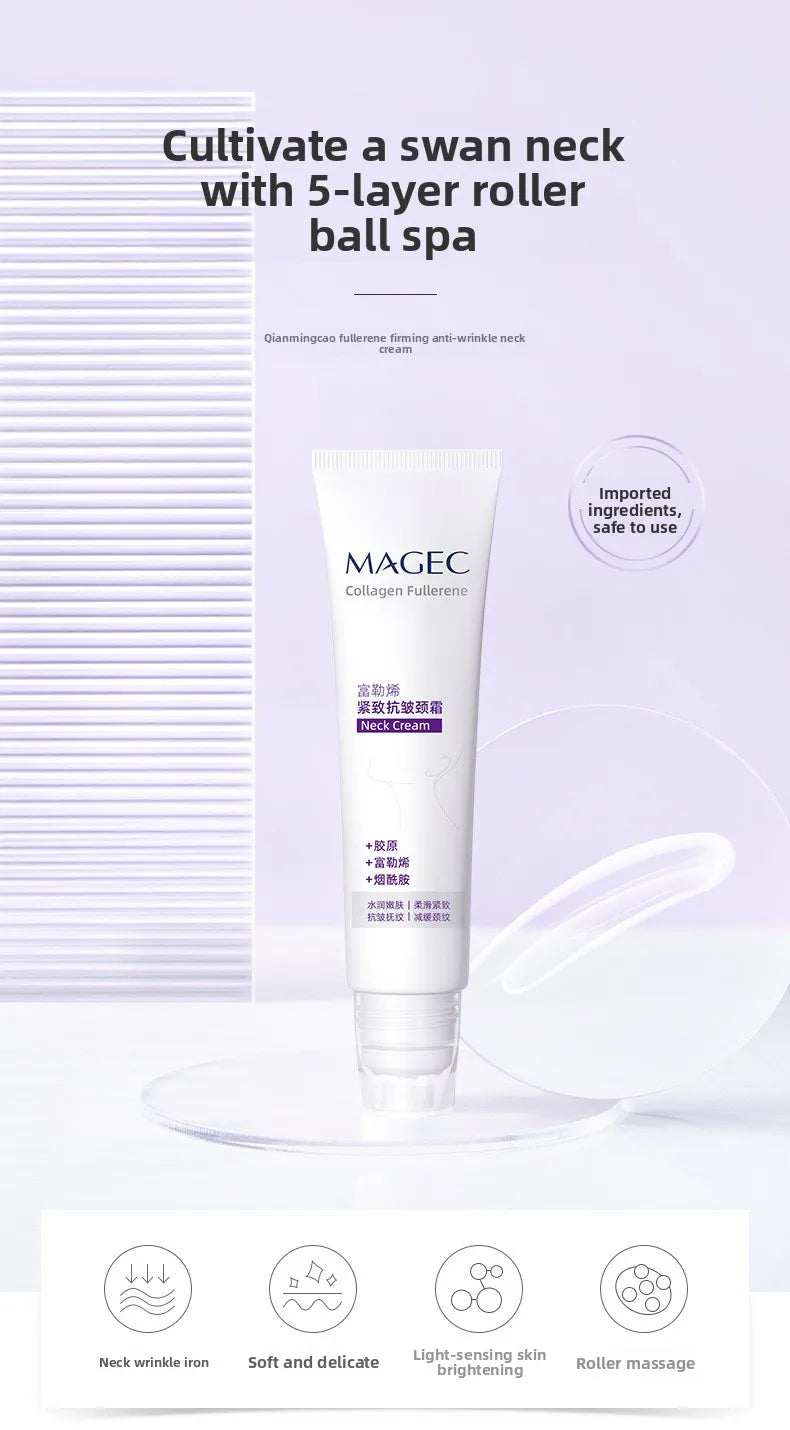 MAGEC Vaseline Fullerene Neck Cream 3pcs Set – Anti-Wrinkle Firming Neck Tightening Cream with Niacinamide | Moisturizing Skin Smoothing Formula | USA Seller