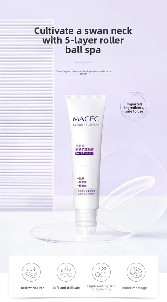 MAGEC Vaseline Fullerene Neck Cream 3pcs Set – Anti-Wrinkle Firming Neck Tightening Cream with Niacinamide | Moisturizing Skin Smoothing Formula | USA Seller