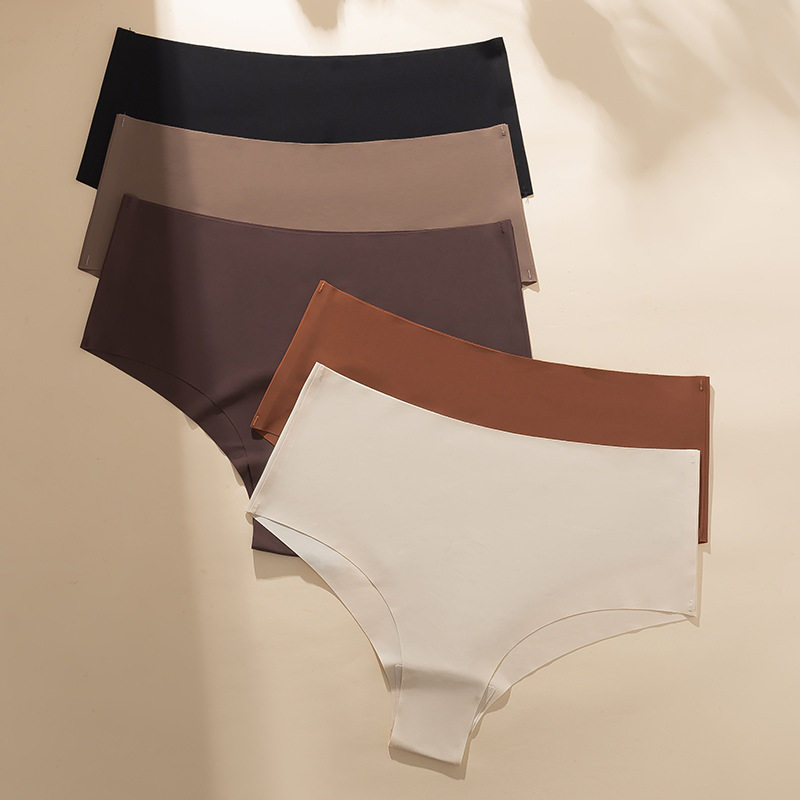 Seamless High Waist Thong for Women Smooth No Show Cheeky Panties Neutral Earth Tones Everyday Underwear