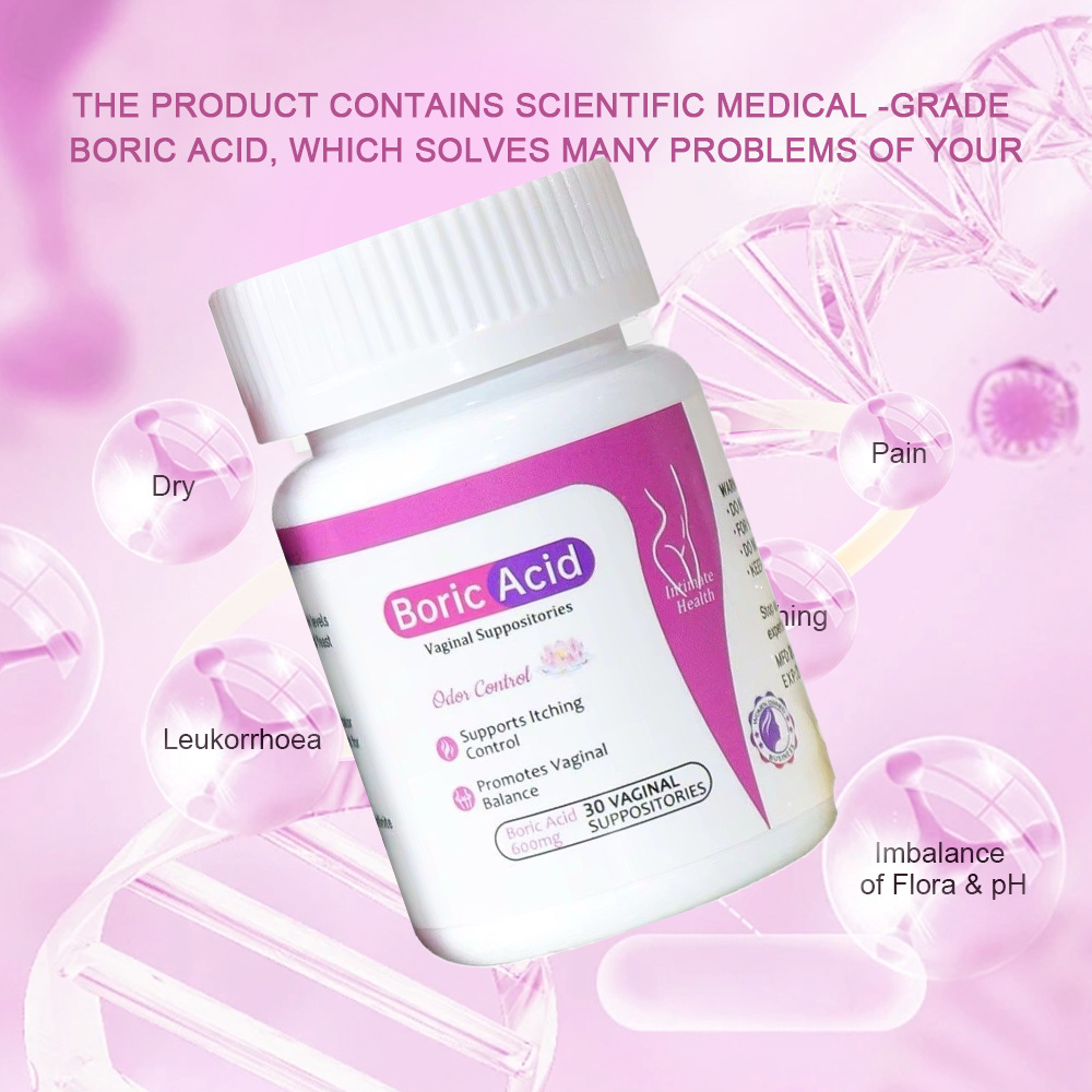 Beautiful Life Boric Acid Vaginal Suppositories 600mg | 30 Count | Odor Control, Itching Relief & Vaginal Balance Support