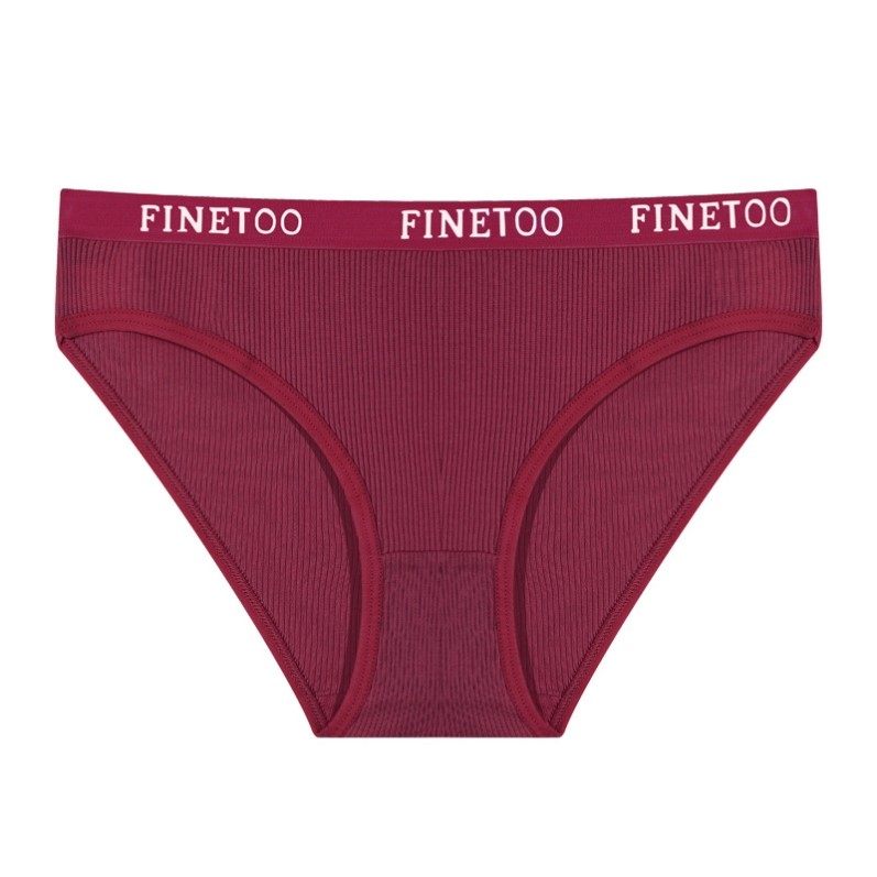 FINETOO 3 قطع سراويل داخلية قطنية مضلعة للنساء، طقم سراويل داخلية ناعمة وضيقة، حزام خصر بشعار، ملابس داخلية يومية، لون أسود