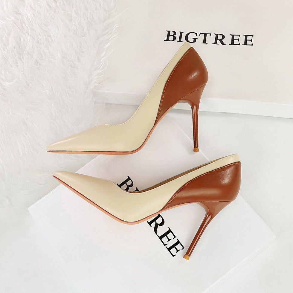 Tan Caramel Leather Bow Detail Pointed Toe Stiletto Pumps | Women's Designer Inspired High Heel Shoes