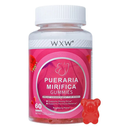 WXW Pueraria Mirifica Fruchtgummis – 1 kaufen, 1 gratis | Brustvergrößerung für Frauen | Unterstützt den Hormonhaushalt und die Libido | Himbeergeschmack | 60 Fruchtgummis