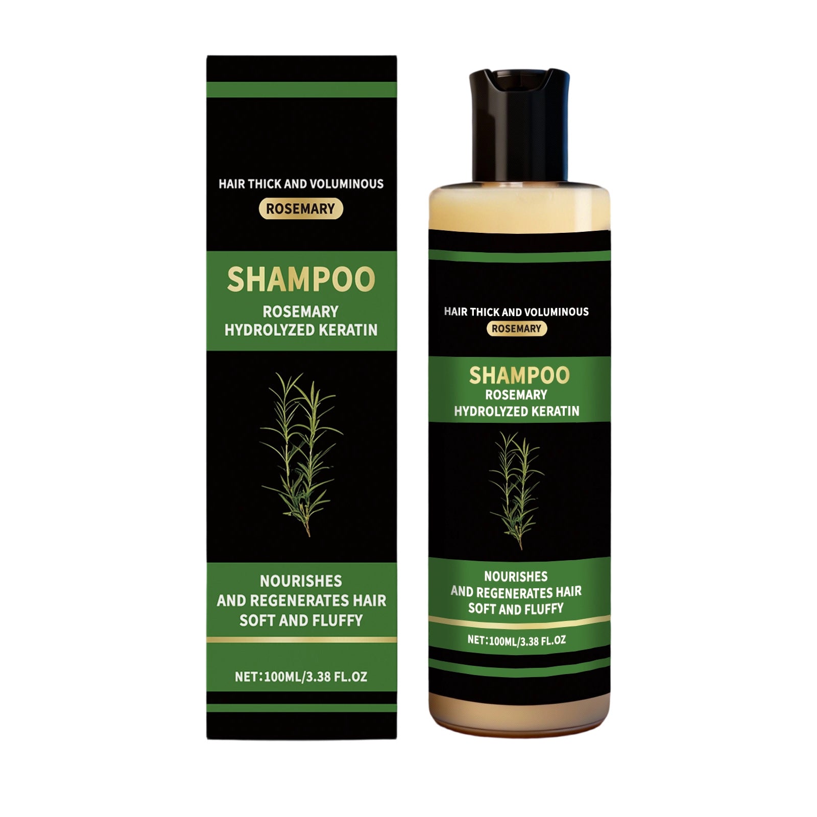 GleamXi Rosemary & Biotin Hydrolyzed Keratin Shampoo 100ml | Nourishing Hair Growth Shampoo for Damaged, Soft & Shiny Hair