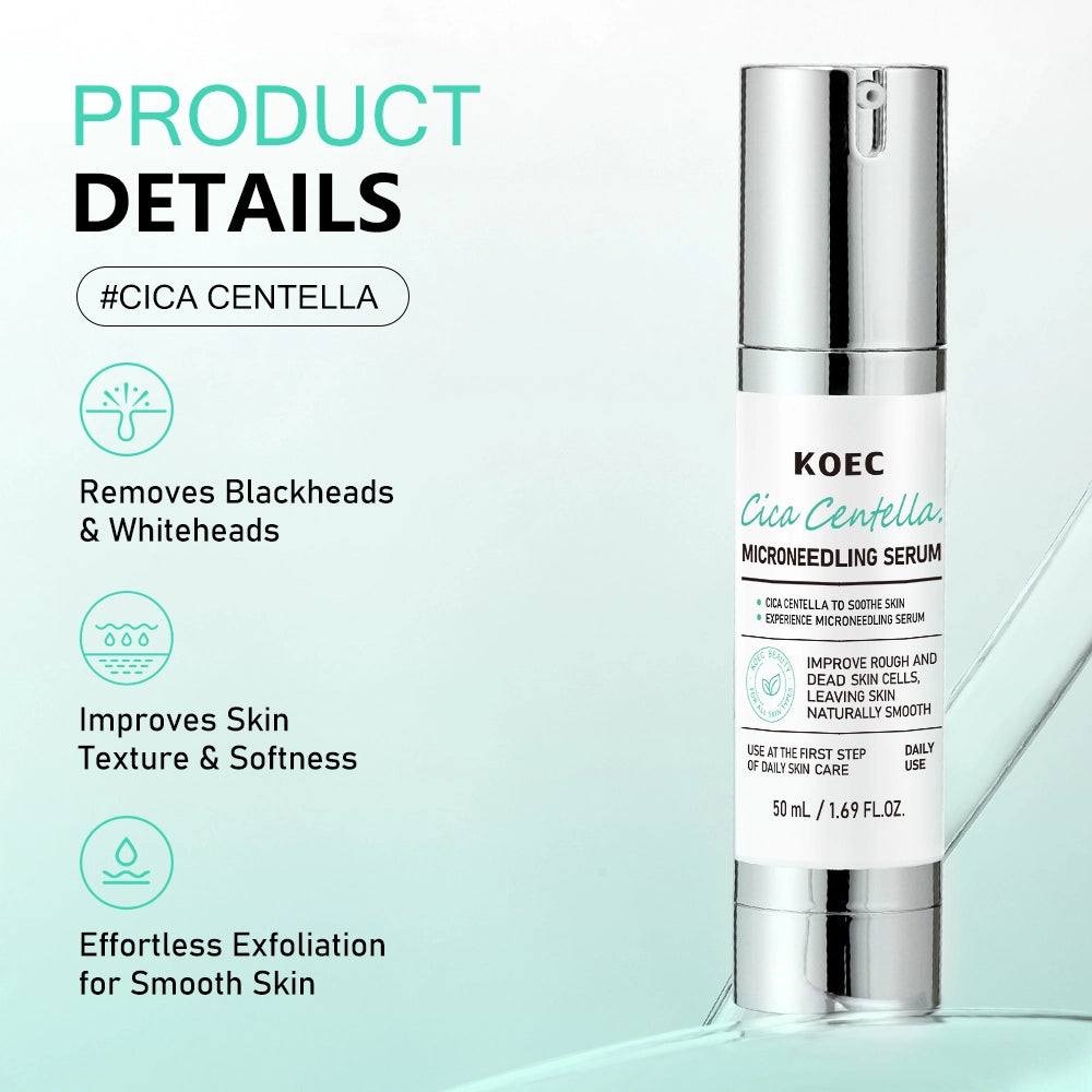 KOEC Cica Centella Microneedling Serum Set of 2 | Smooth & Soothe Skin 50ml Daily Use