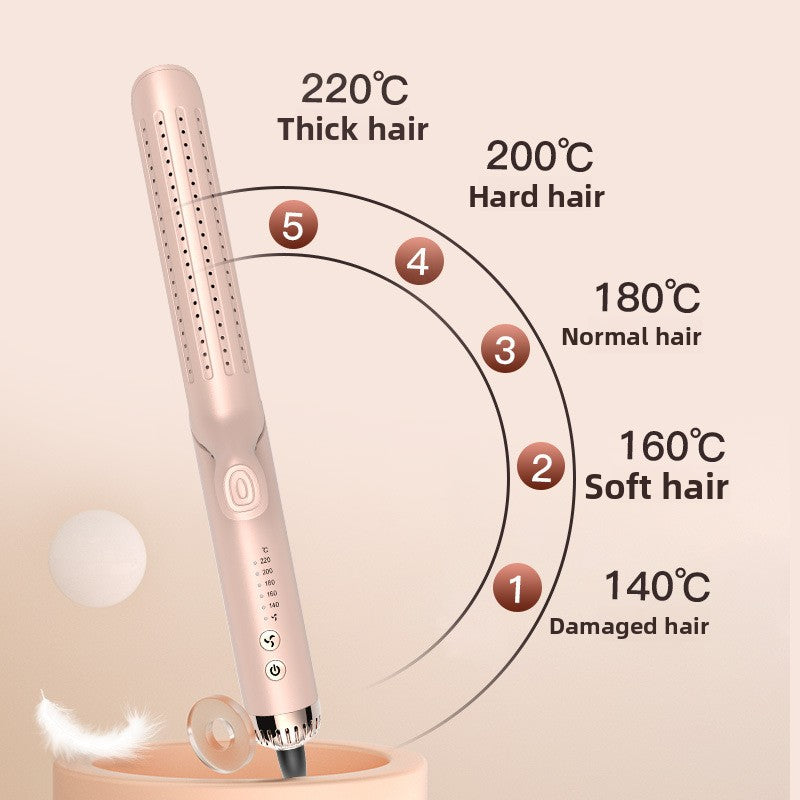 Haarglätter mit perforierter Luftzirkulation | 140–220 °C, Keramikplatte, pinkfarben | Professioneller Ionen-Haarglätter mit belüfteten Noppenplatten für Damen
