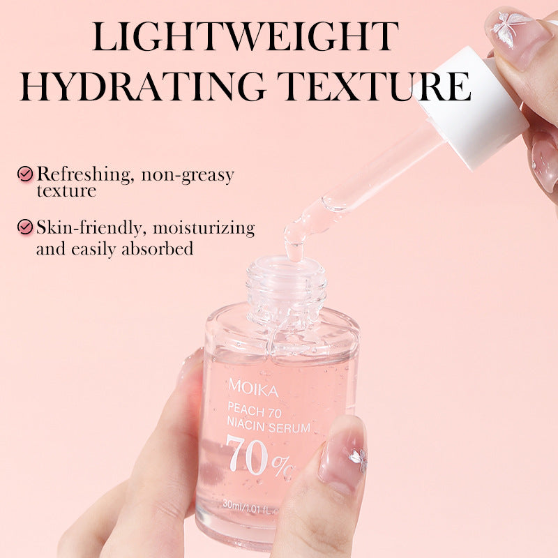 MOIKA Peach 70% Niacin Serum | Fade Acne Marks Brighten Skin Tone Shrink Pores Lightweight Face Serum 30ml
