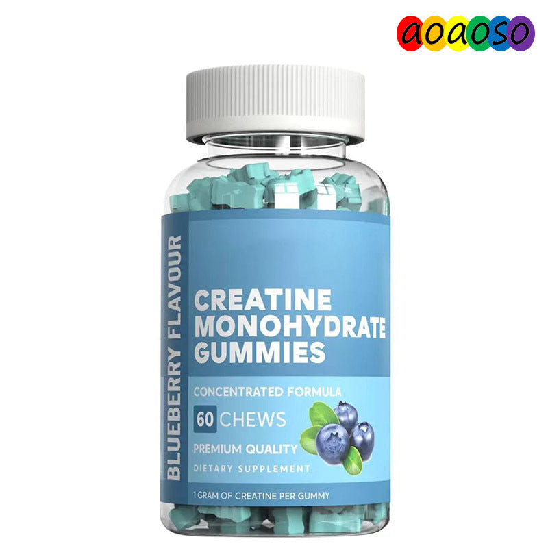 Creatine Monohydrate Gummies | Blueberry Flavour 60 Chews | 1g Per Gummy Concentrated Formula Dietary Supplement