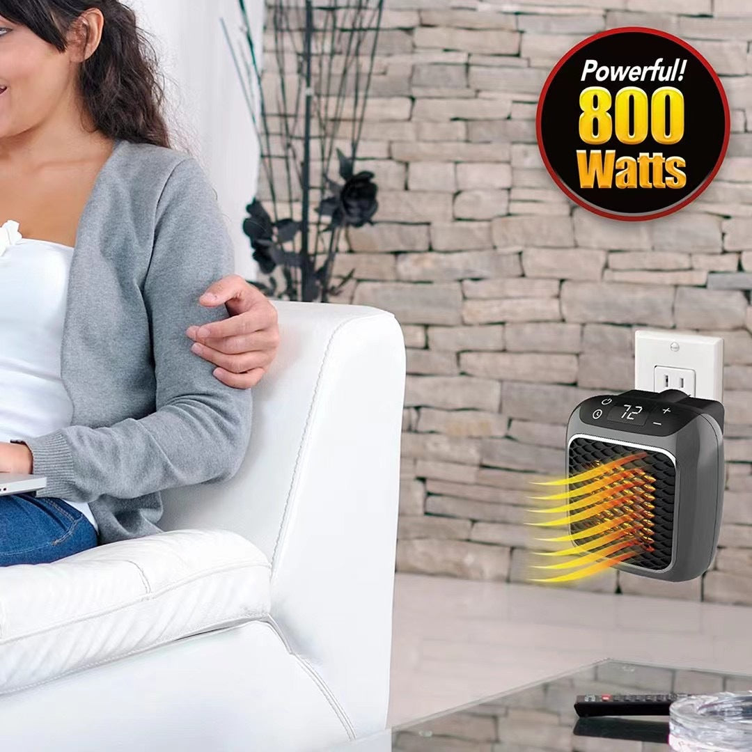 Mini Plug In Wall Heater with LCD Display Temperature Control Portable Electric Space Heater with Timer for Home Office Bedroom and Bathroom