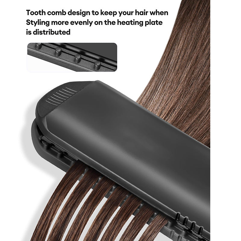 4-in-1 Interchangeable Plate Hair Straightener & Crimper Set | Multiple Wave Crimp Flat Straight Plates | Professional Ceramic Ionic Hair Styling Iron with Adjustable Temperature | All Hair Types