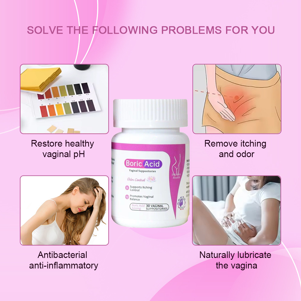 Beautiful Life Boric Acid Vaginal Suppositories 600mg | 30 Count | Odor Control, Itching Relief & Vaginal Balance Support