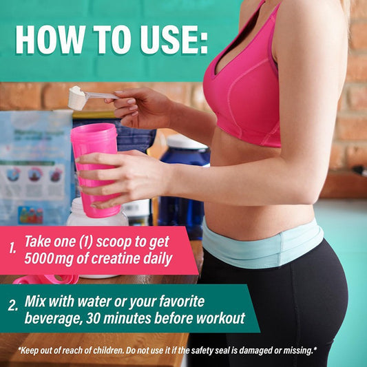 Kreatin Monohydrat für Frauen 240g Geschmacksneutrales Reines Pulver Ohne Zuckerzusatz Muskelaufbau Pre-Workout Post-Workout Nahrungsergänzungsmittel für Kraft und Leistung