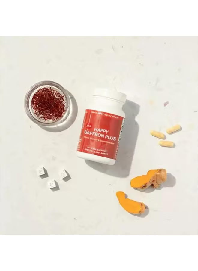 BrainMD Happy Saffron Plus – Buy One Get One FREE | Powerful Mood Support Supplement by Daniel Amen MD | 90 Vegan Capsules