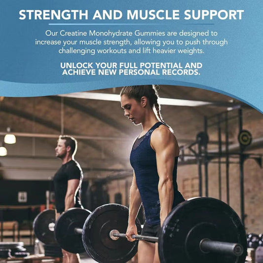 Kreatin-Monohydrat Gummis | Heidelbeergeschmack 60 Kaubonbons | 1g pro Gummy Konzentrierte Formel Nahrungsergänzungsmittel