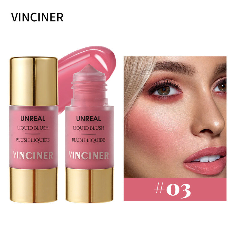 أحمر خدود سائل VINCINER Unreal | صبغة خدود قابلة للبناء تدوم طويلاً بـ 7 درجات | تورّد طبيعي، إشراقة ندية وتركيبة قابلة للمزج | أحمر خدود سائل لجميع ألوان البشرة