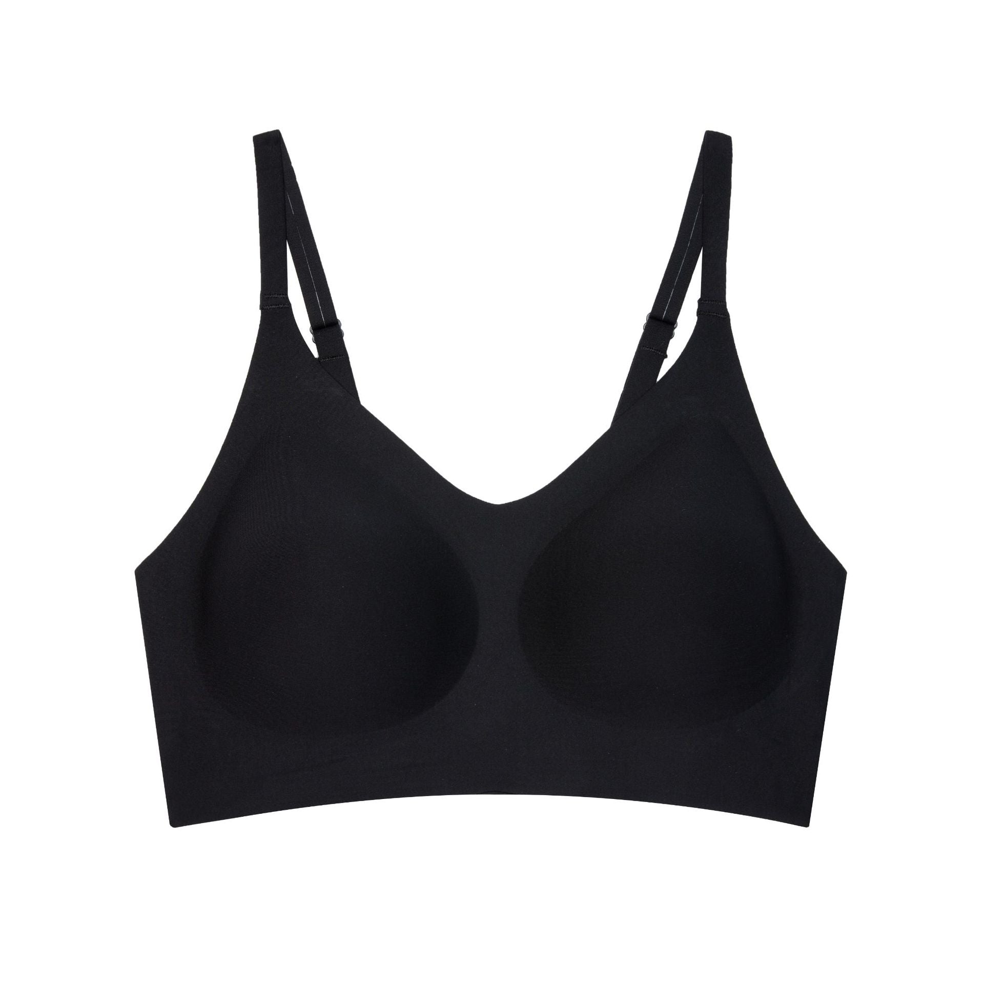 Women's Sage Green Seamless Wireless Bralette with Adjustable Straps, Back Hook and Deep V Neckline for Everyday Wear