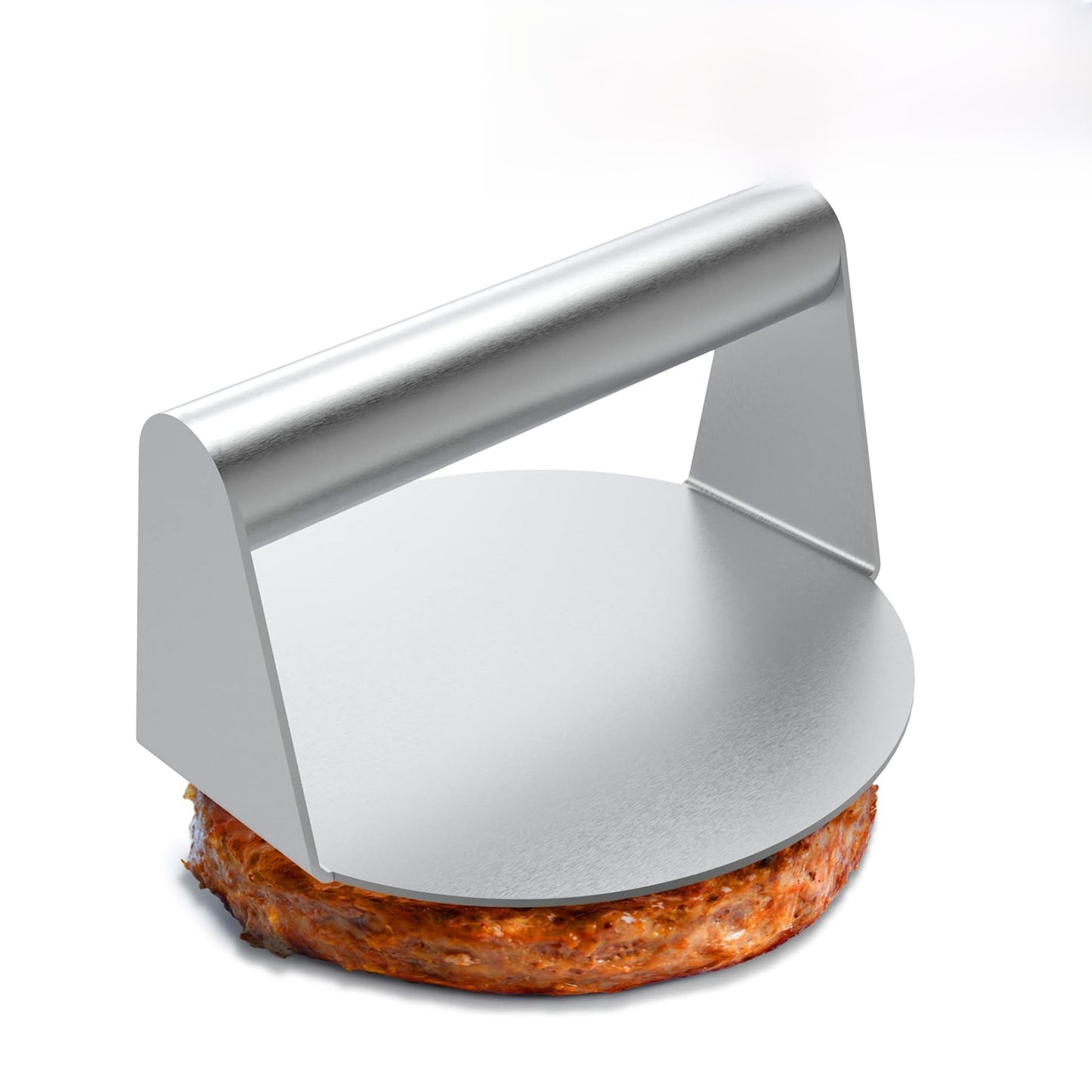 Stainless Steel Burger Press Smasher | Heavy Duty Smash Burger Press for Griddle Grill and BBQ | Round Meat Press Tool