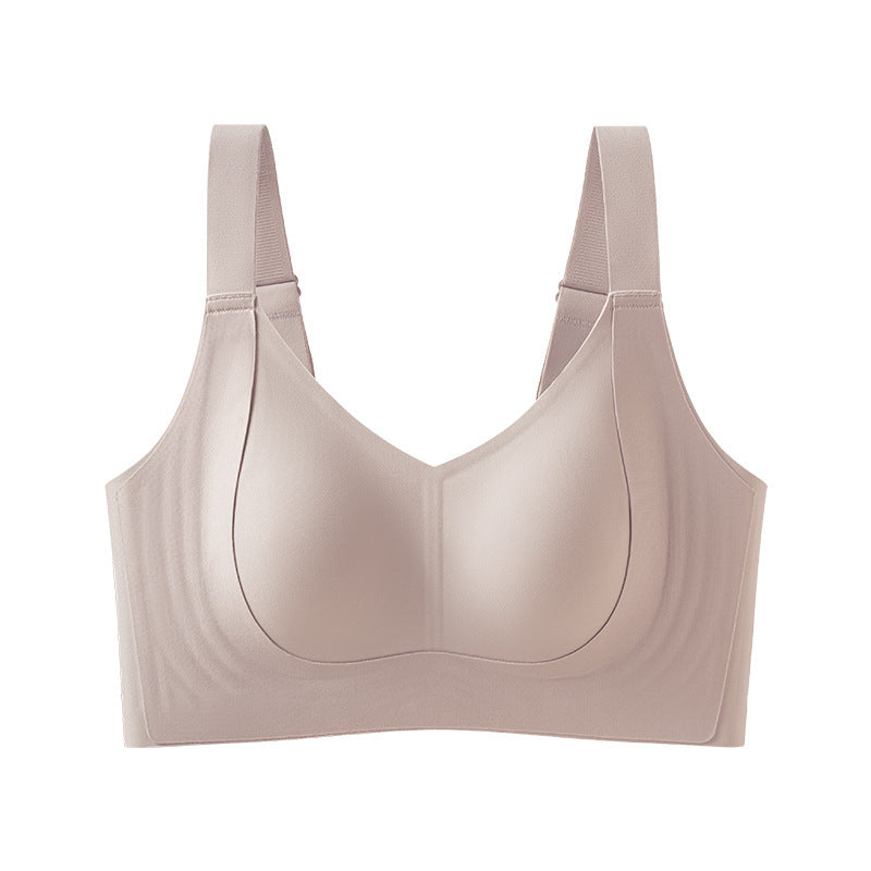 Seamless Wireless Bra Women | Wide Strap Scoop Neck Comfort Bralette | Ultra Smooth No Wire Padded Everyday Bra Nude