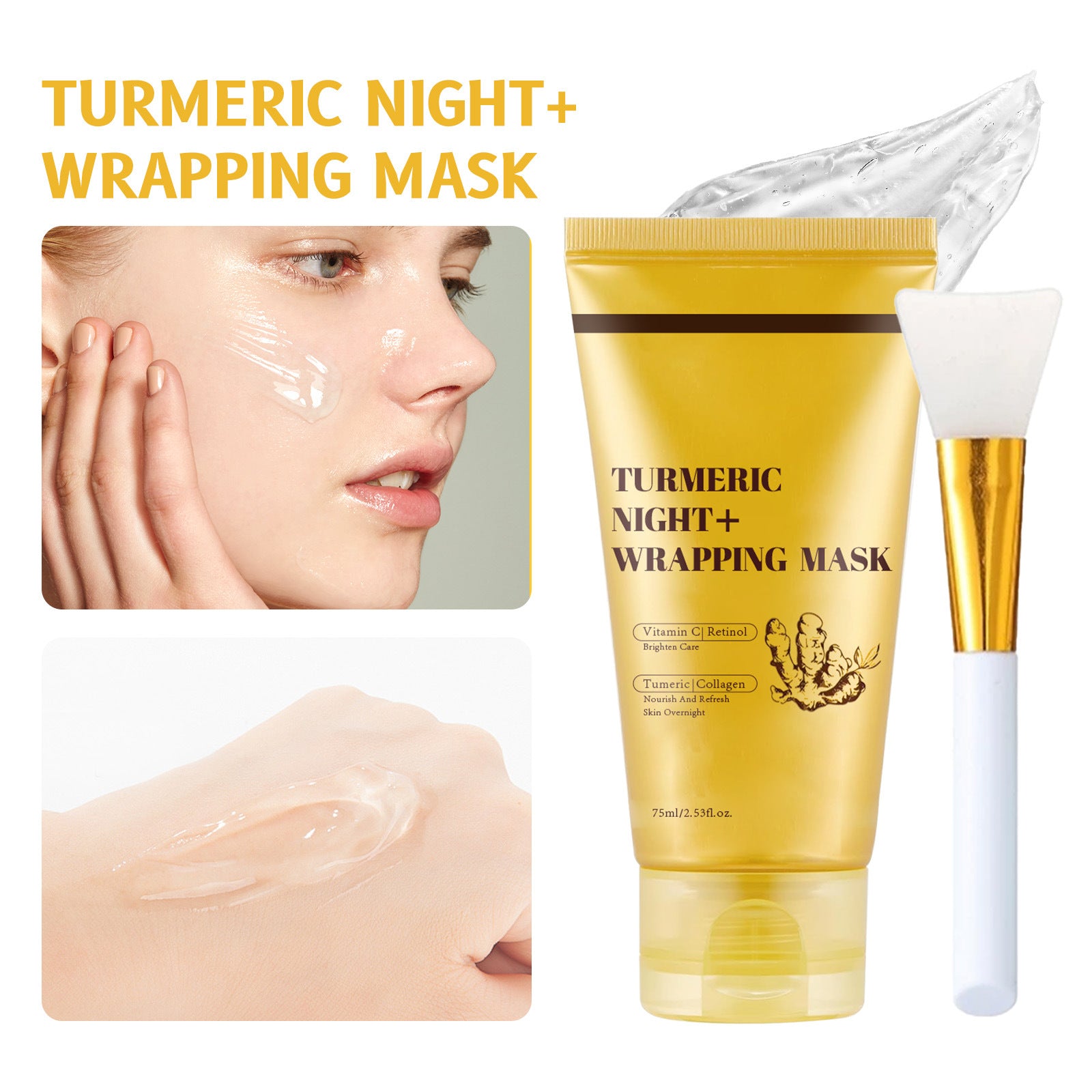 Night+ Wrapping Mask - Overnight Sleeping Mask with Turmeric | Brightening & Anti-Aging | 100ml