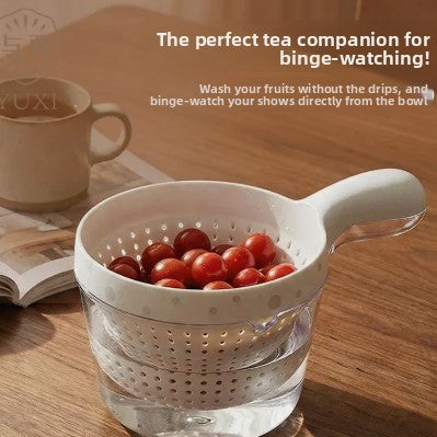 Spring Sea Salt Combo Pack | 2-Piece Kitchen Strainer Colander Set with Handle ? BPA-Free Plastic, Dishwasher Safe