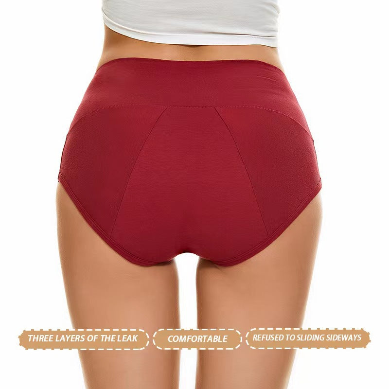 Women's High Waist Period Underwear | Leak-Proof Menstrual Briefs | 4 Colors | Cotton Comfort