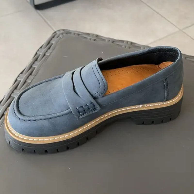 Chunky Lug Sole Penny Loafers | Women's Slip-On Platform Loafer Shoes in Multiple Colors