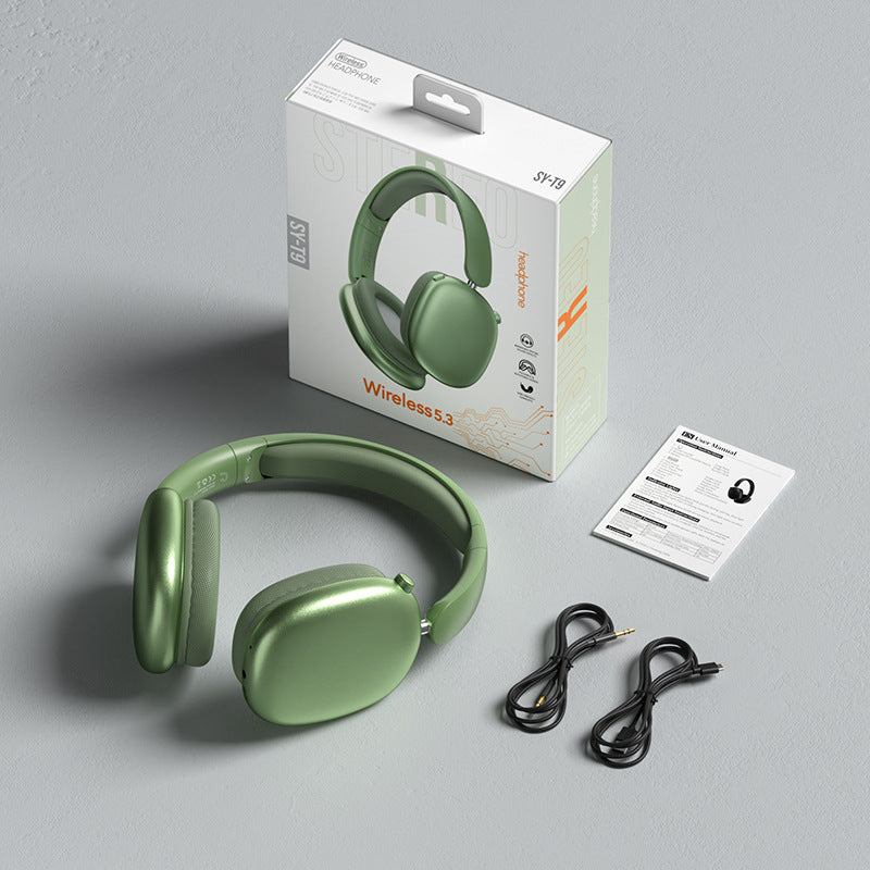 Wireless Bluetooth Over-Ear Headphones 6D Immersive Stereo Sound Foldable On-Ear Headset with Wired Mode USB Charging Cable Mic for Music Gaming Travel School - SY-T4
