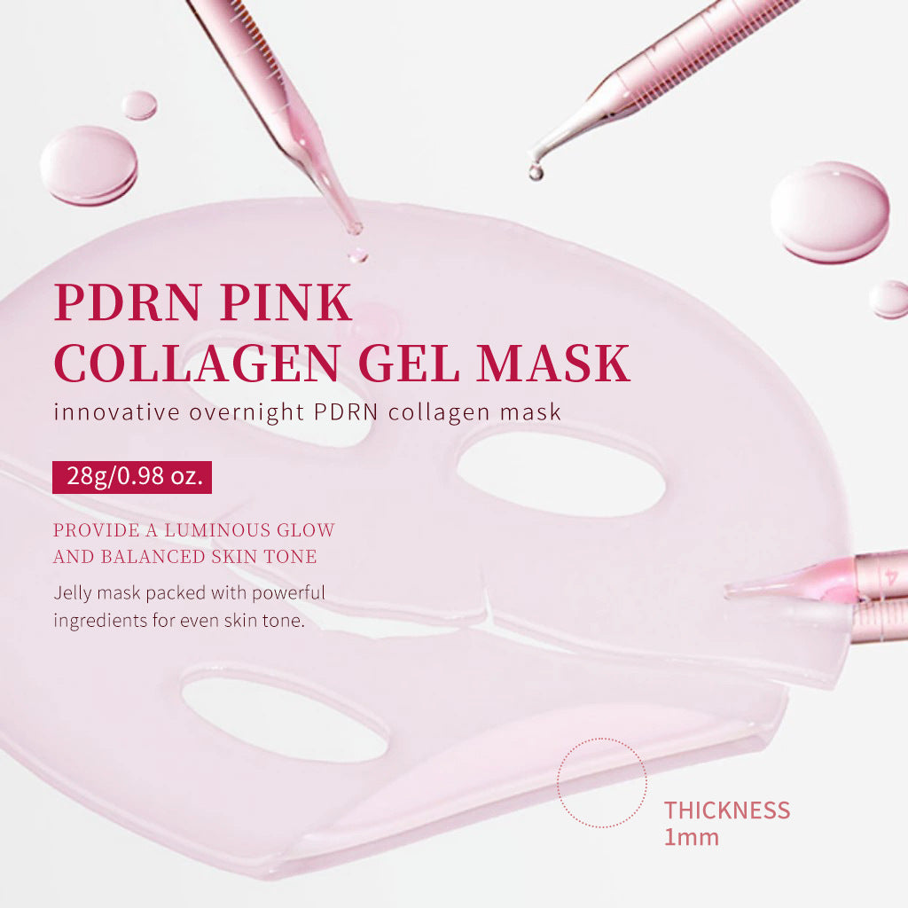 PDRN Pink Collagen Gel Mask | Sodium DNA Niacinamide & Hydrolyzed Collagen Elasticity Moisturizing Face Mask – 4 Pcs Set