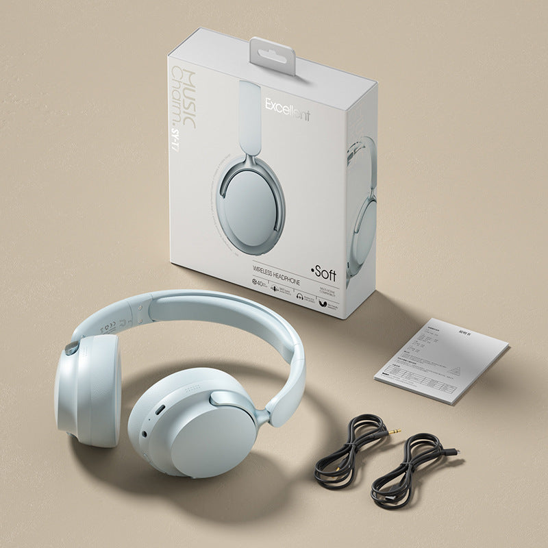 Wireless Bluetooth Over-Ear Headphones 6D Immersive Stereo Sound Foldable On-Ear Headset with Wired Mode USB Charging Cable Mic for Music Gaming Travel School - SY-T4