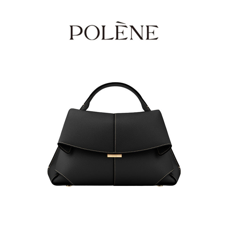 Pol�ne Num�ro Dix Bag - Original French Leather Handbag | Structured Top Handle Bag with Flap Closure | Multiple Colors Available