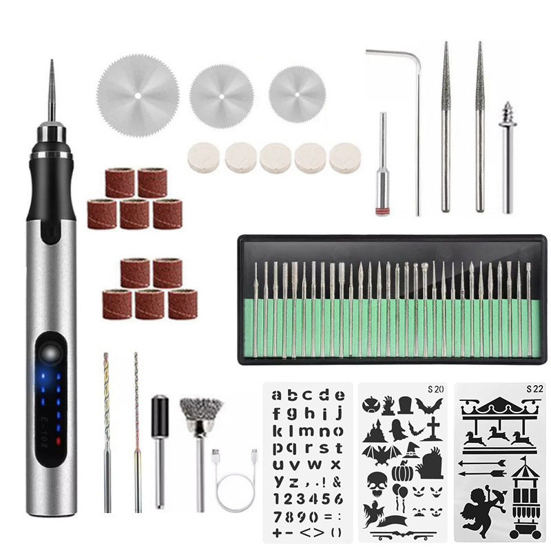Electric Rotary Tool Kit with 50+ Accessories | Rechargeable Cordless Mini Drill | Engraving, Cutting, Grinding & Polishing Set