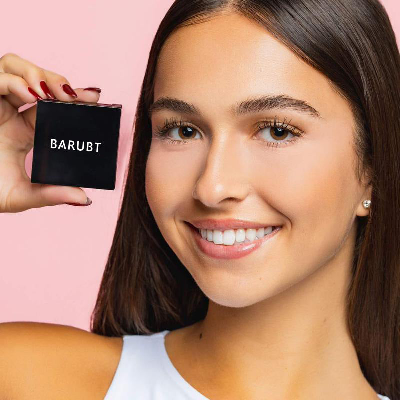 BARUBT Cream Blush Compact with Mirror | Buildable Peach Pink Cheek Color | Long-Lasting Natural Flush Blush for All Skin Types