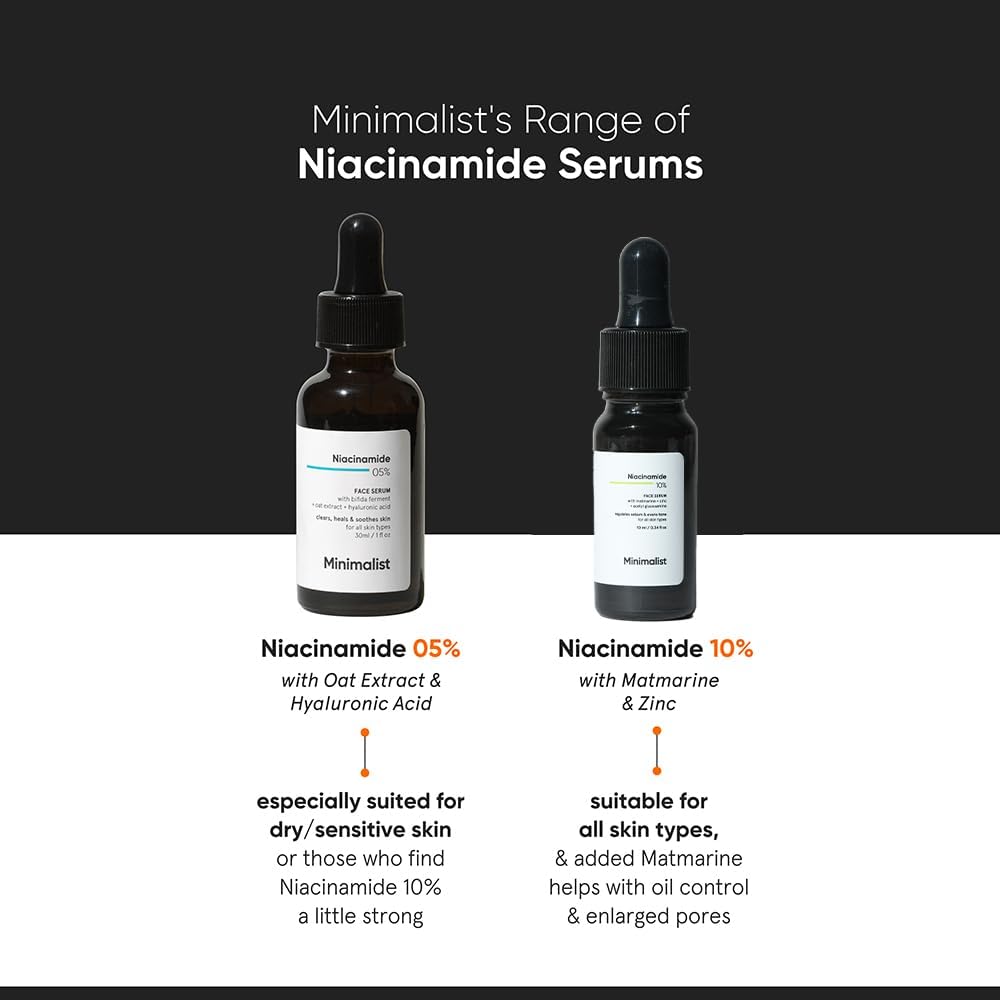 Minimalist Niacinamide 10% Face Serum Set of 3 | Regulates Sebum & Evens Skin Tone | 10ml