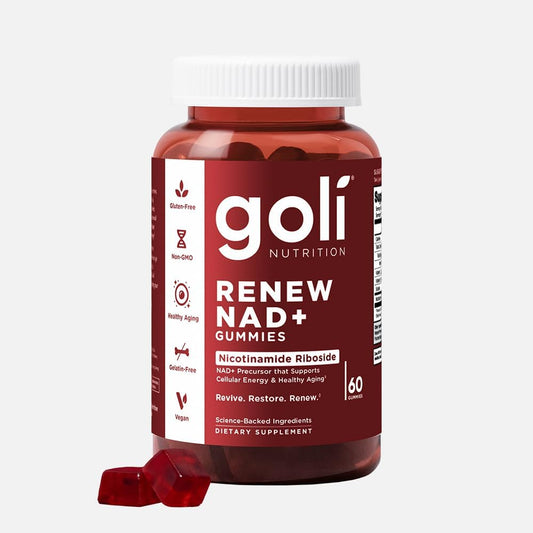 Goli Nutrition Renew NAD+ Gummies Set of 2 | Nicotinamide Riboside | Cellular Energy & Healthy Aging | 60 Gummies Each | Vegan, Gluten-Free, Non-GMO