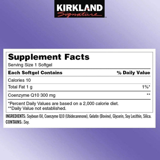 Kirkland Signature CoQ10 300 mg Doppelpack | 100 Softgels | Maximale Wirkstärke USP verifiziert Herz- & Energie-Ergänzung