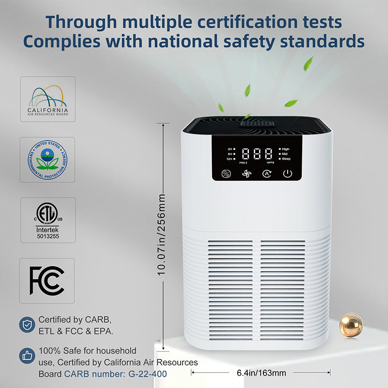 Smart Air Purifier with PM2.5 Display & LED Panel | HEPA Filter Home Air Cleaner Sleep Auto Mode Timer