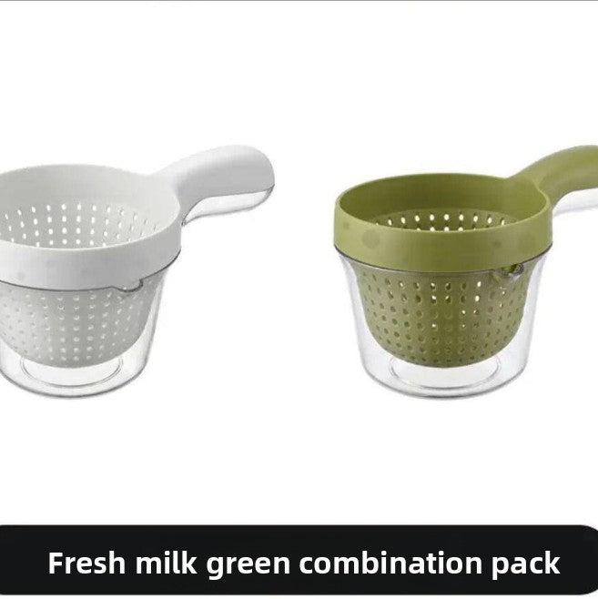 Spring Sea Salt Combo Pack | 2-Piece Kitchen Strainer Colander Set with Handle ? BPA-Free Plastic, Dishwasher Safe