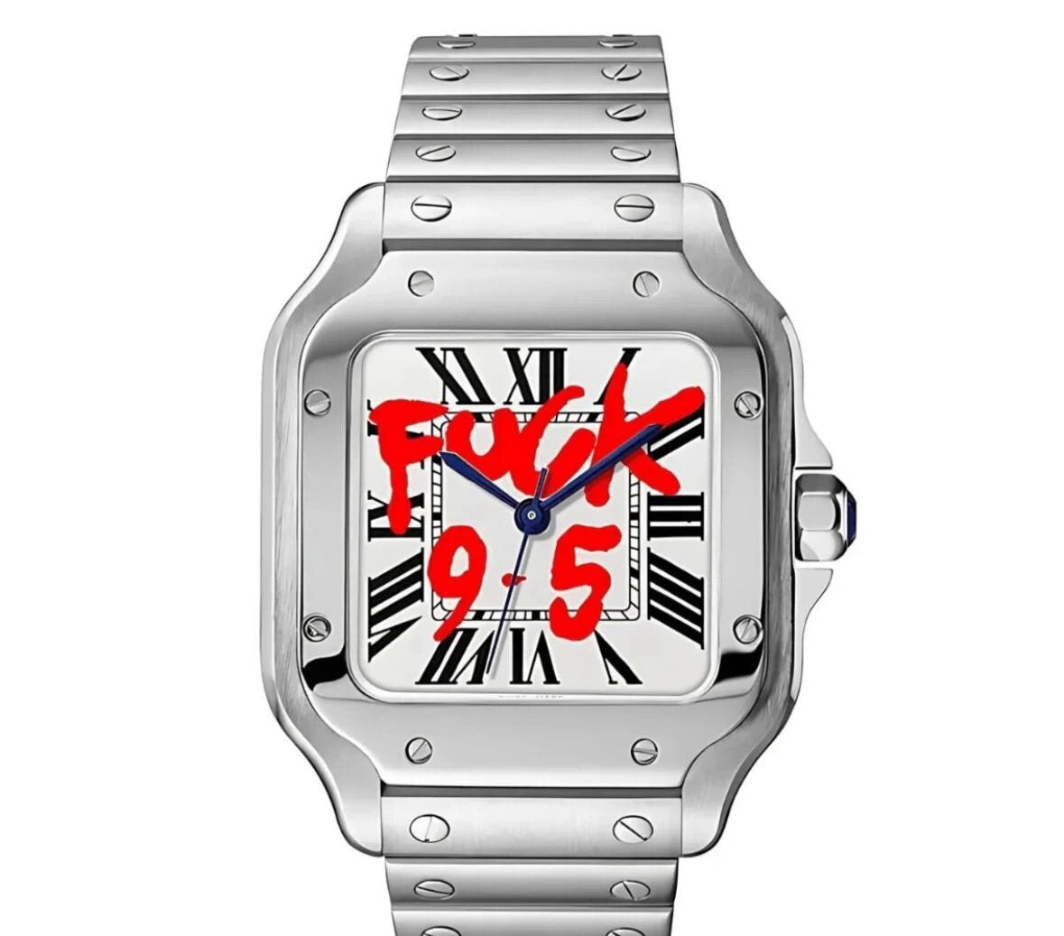 Seiko Automatic Watch Men | Arabic Numeral Blue Tapisserie Dial | Octagon Screw Bezel | Silver Steel Royal Oak Style Watch