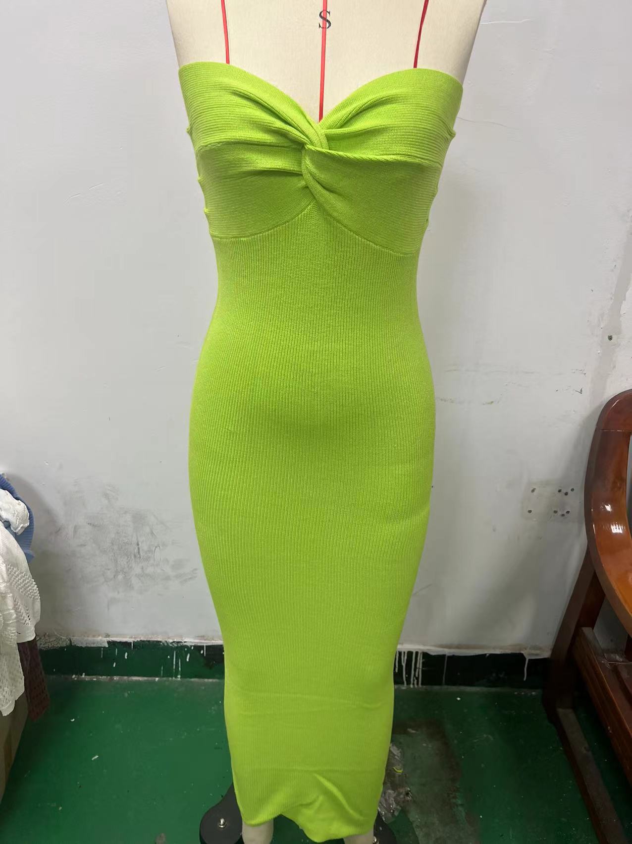 Black Strapless Midi Dress | Ribbed Bodycon Bandeau Dress | Elegant Evening & Party Dress for Women